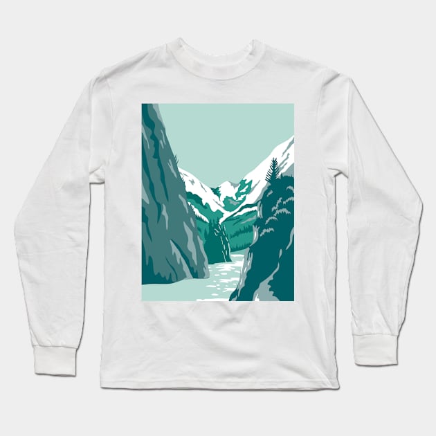 Kenai Fjords National Park in Kenai Peninsula Alaska United States WPA Poster Art Color Long Sleeve T-Shirt by patrimonio